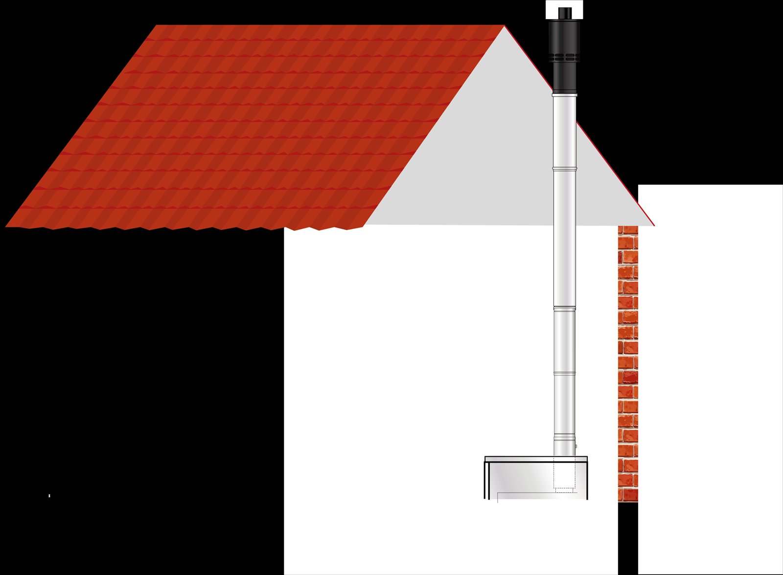 EZ Fit Flue Internal Vertical Balanced Flue (White System)