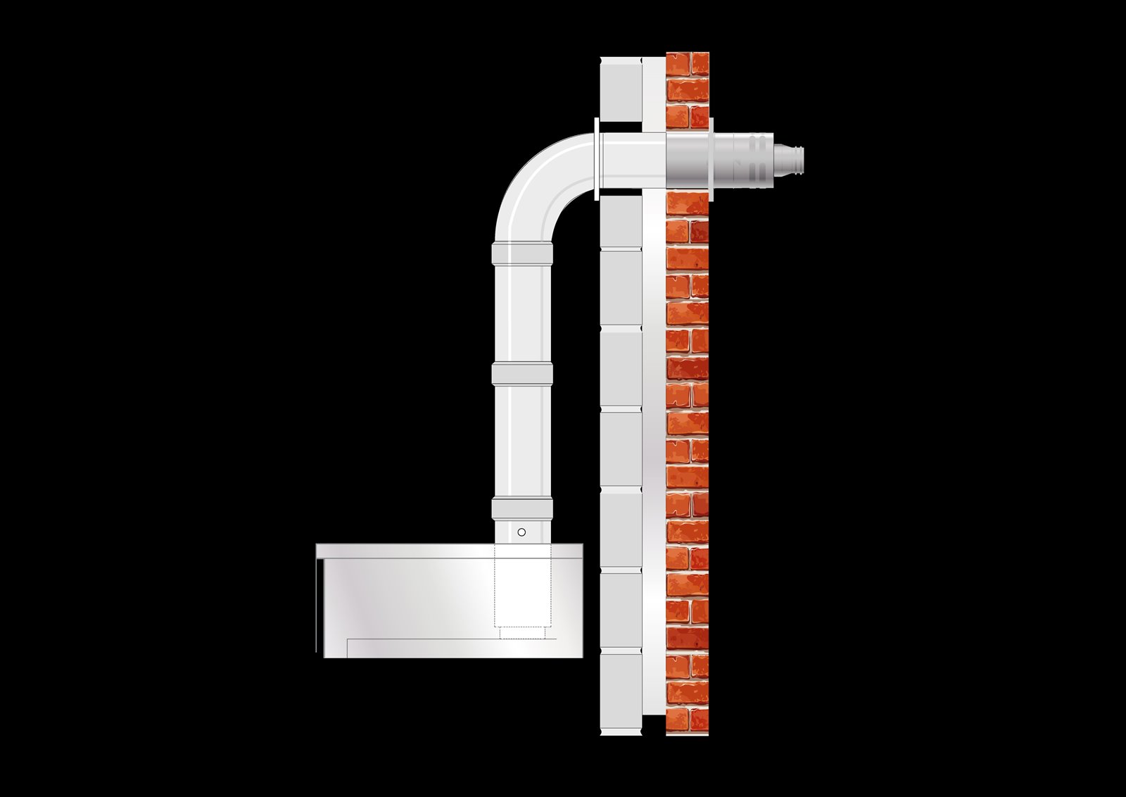 EZ Fit Flue Internal High Level Balanced Flue (White System)