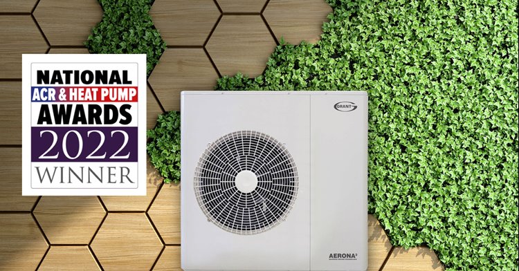 Grant Aerona³ R32 air source heat pump wins prestigious industry award